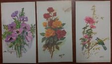 3 Biglietti Auguri Anno 1974 illustrazioni di P. Moleveld e D. Legrix non usate