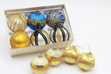 Addobbi albero di natale pallina natalizia raso bordo pennello oro 10xPALLA ALBERO vintage