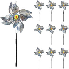 10 Pezzi Girandole Spaventa Uccelli Mulino a Vento Riflettente Girandola Riflett