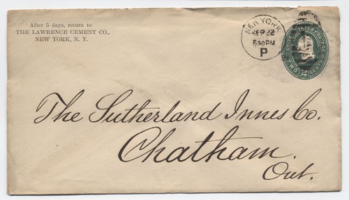Busta timbrata verde - , 1896