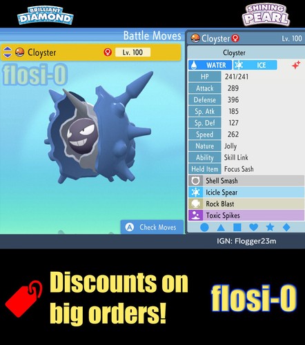 6iv shiny cloyster pokemon - 6iv,