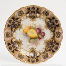 Piatto frutta Royal Worcester Cina dipinto a mano di R Sebright antico datato 1916