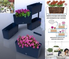 Kit 5 Fioriere componibili Bama Brick irrigazione semplificata acqua antizanzare