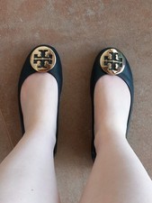 Ballerine in pelle nera Tory