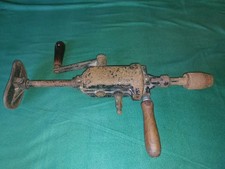 Antico Trapano A Manovella Funzionante 