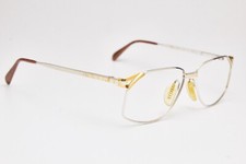 1990s vintage gold plated ZEISS 6848 4010 eyeglasses square silver tone frame