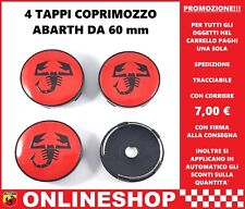 TAPPI COPRIMOZZO ABARTH DIAMETRO 60 mm BORCHIE PER CERCHI IN LEGA 4 pezzi