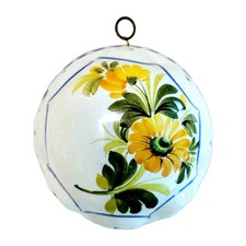 Stampo vintage CERAMICHE ABC Bassano dipinto a mano giallo italiano floreale da appendere 