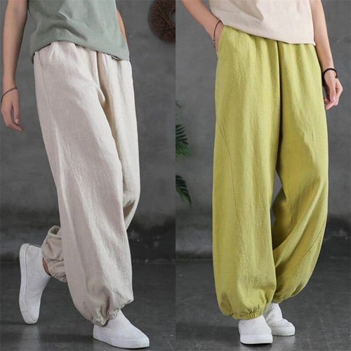 Pantaloni donna cotone lino