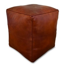 Pouf quadrato in pelle
