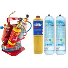 KIT CANNELLO SALDATURA TURBO SET 110 + 2 BOMBOLE OSSIGENO + 1  MAP - OXYTURBO