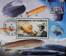 Djibouti Air Post 1980 Zeppelin Flight Used Sheet 14262