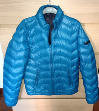 Piumino d'oca GAS blu uomo M con cappuccio a scomparsa