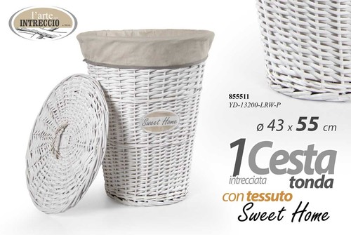 Cesta portabiancheria rotonda - cesta,