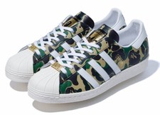 Bape x Adidas Superstar anni 80 Bape ABC verde mimetico GZ8981 taglia 7,5-11 nuove con etichette