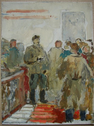 Dipinto olio sovietico ucraino
