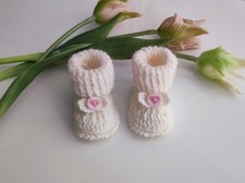Scarpine Scarpette Neonata Nascita Fatte a Mano Lana Uncinetto Crochet Handmade 