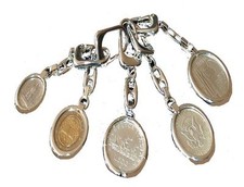 PORTACHIAVI ARGENTATI CON ANELLO PORTA MONETA O BUSTINA - VARI DIAMETRI