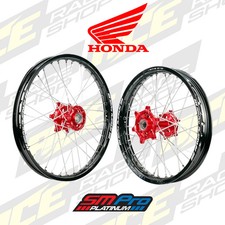 SET RUOTE SM PRO PLATINUM HONDA CRF250 14-25, CRF450 13-25 MOZZO ROSSO CERCHIO NERO