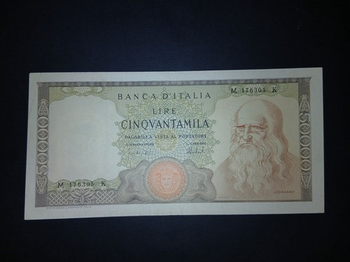 50000 lire leonardo vinci - leonardo,