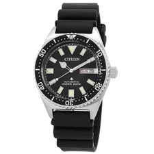 Citizen Promaster Rubber Strap Black Dial Automatic Diver NY0120-01E Mens Watch