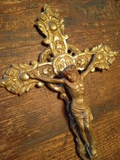 Crocifisso Antico Da Collezione In Ottone