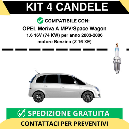 Kit candele per - kit, meriva