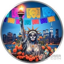 STATUE OF LIBERTY Famous Female Icons 1 Oz Moneta Argento 1$ USA 2024