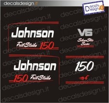 Adesivi motore marino fuoribordo Johnson 150 fast strike cv  gommone barca