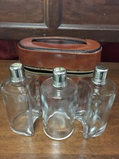 FIASCHETTA VINTAGE  WHISKY COGNAC GIN SET VIAGGIO 3 BOCCETTE BICCHIERINI BIKERS