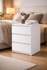 Comodino bianco 3 cassetti