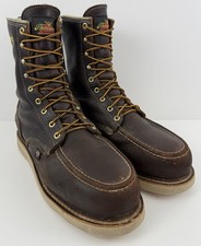Thorogood 804-3800 Stivali da Lavoro Uomo 8" Pelle WP Moc Acciaio Punta di Sicurezza Tg 10 D