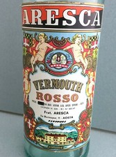   ARESCA AOSTA VINO VERMOUTH ROSSO VECCHIA BOTTIGLIA DA COLLEZIONE ETICHETTA 