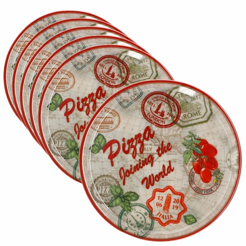 Set piatti pizza roma rosso - pizza,