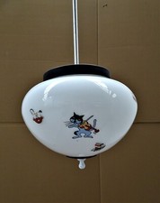 ? DISNEY LAMPADARIO IN VETRO BIANCO EPOCA 1960-M1305.