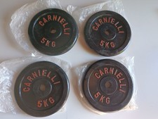 N.4 disco dischi Carnielli palestra foro 25mm 5 kg bilanciere manubri peso pesi 