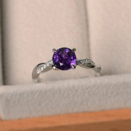 Fede nuziale diamante - diamante, ametista