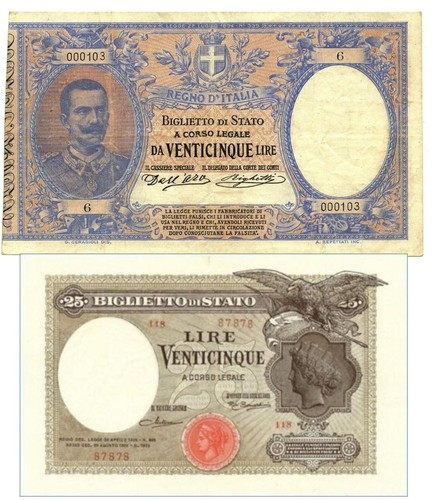 Italia pezzi lire 25 - -,