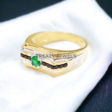 Anello uomo smeraldo taglio