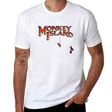 T-SHIRT MAGLIETTA UOMO ESTATE THE SECRET OF MONKEY ISLAND RETROGAME MODA CASUAL