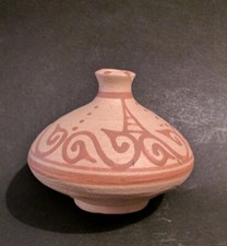 Antica Grecia Unguentario terracotta dipinto a mano firmata Bellon cm.8x6,5