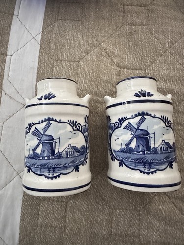Blue white ceramic salt - ceramic, and