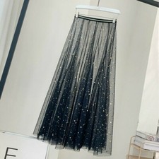 Donna Paillettes Pizzo Gonna