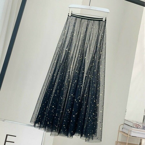Gonna donna paillettes pizzo