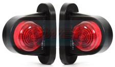 2x RED WHITE RUBBER SIDE END