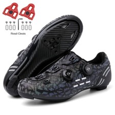 Scarpe Ciclismo Mtb Uomo Strada Bici Tacchetti Mountain Bike Pedale SPD Velocità Scarpe