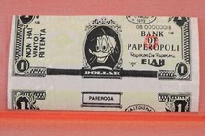 PAPERON DOLLARS ELAH PAPEROGA VARIETÀ DI STAMPA 1972 RARO