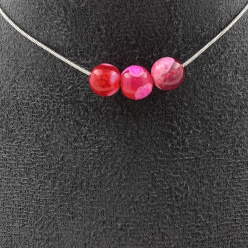 Collana perle agata crackle - 3,