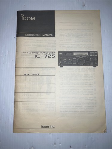 Icom 725 manuale istruzioni - ic-725,