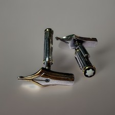 Gemelli vintage - mont blanc - argento sterling e oro 14k - 1 pollice rari! Germania